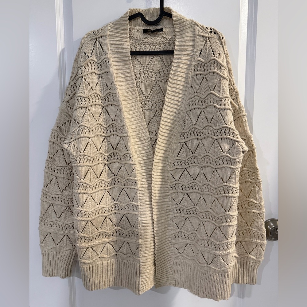 Frye Cream Open-Knit Cardigan